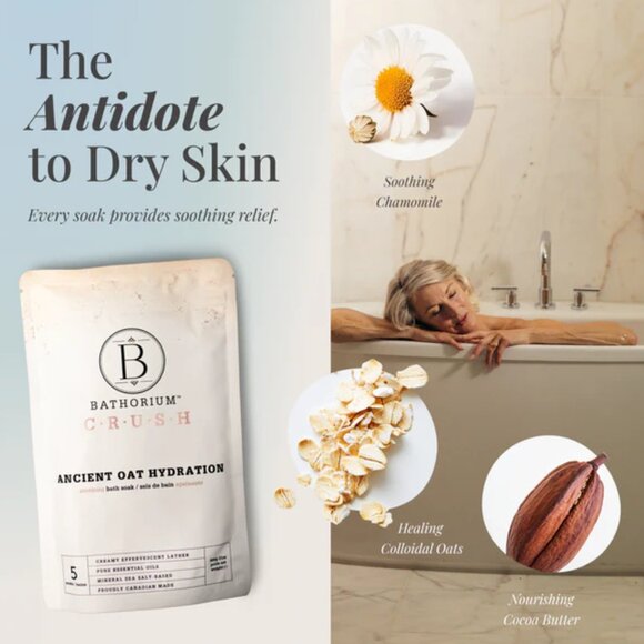 🔥3/$30 NIP Bathorium Ancient Oat Hydration Crush Bath Soak Full Sz 600g $28.00 - Picture 3 of 7